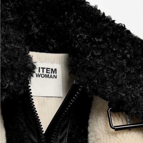 New Zara faux fur patchwork jacket in black/white - XS - Picture 6 of 6